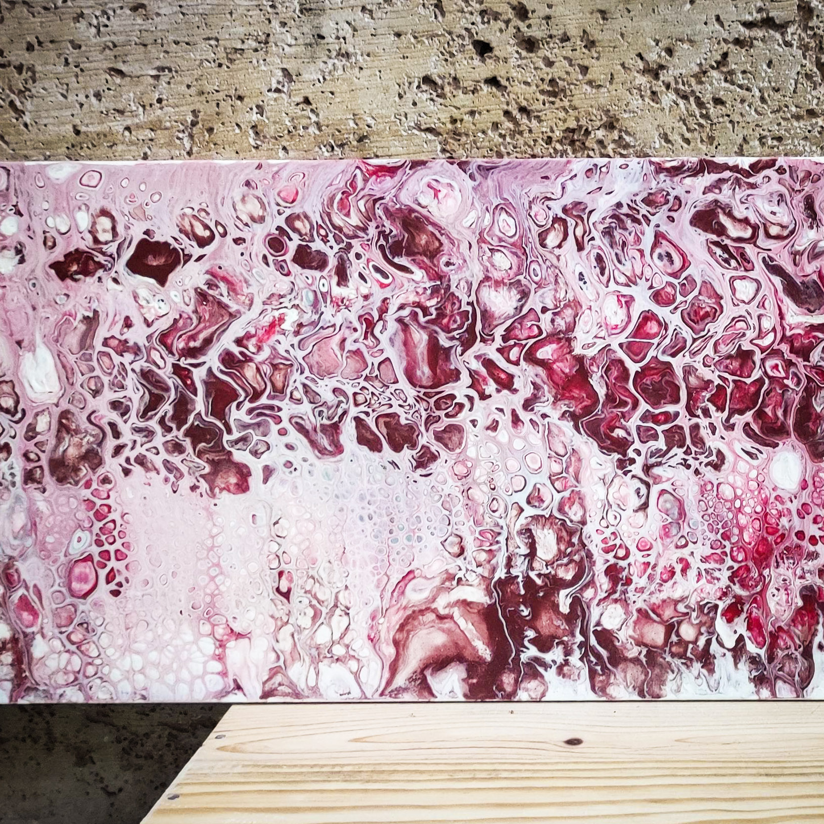 Acrylic Pouring – Roter Schnee